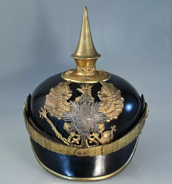 Saxe Thuringen Infantry Officer Pickelhaube Visuel 1 principal